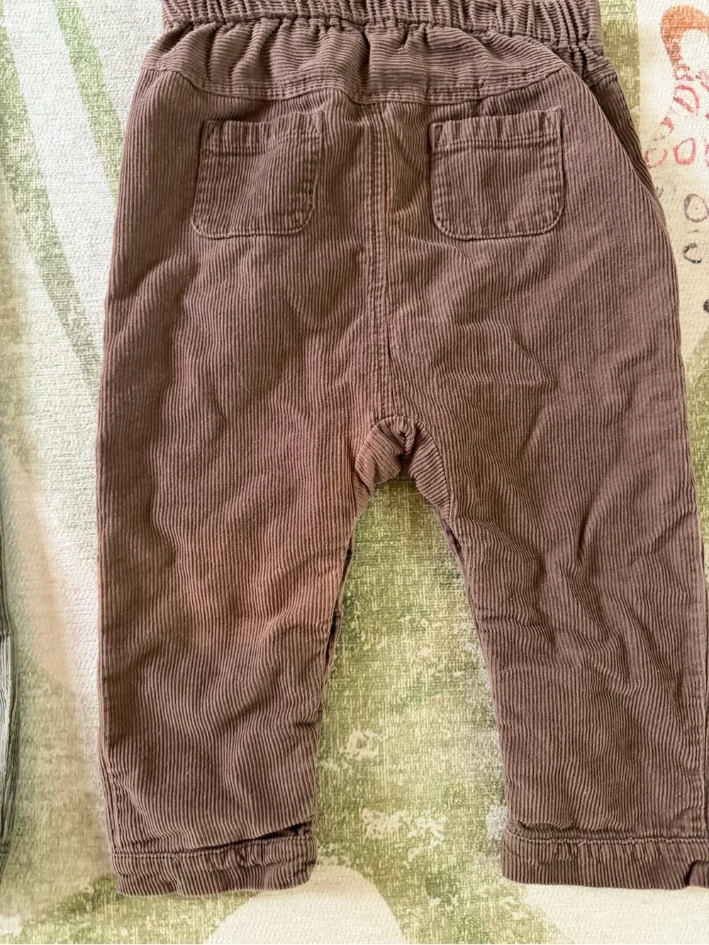 Set of 2 Pehr Corduroy Overalls in Sage & Portobello - Size 12-18 Months